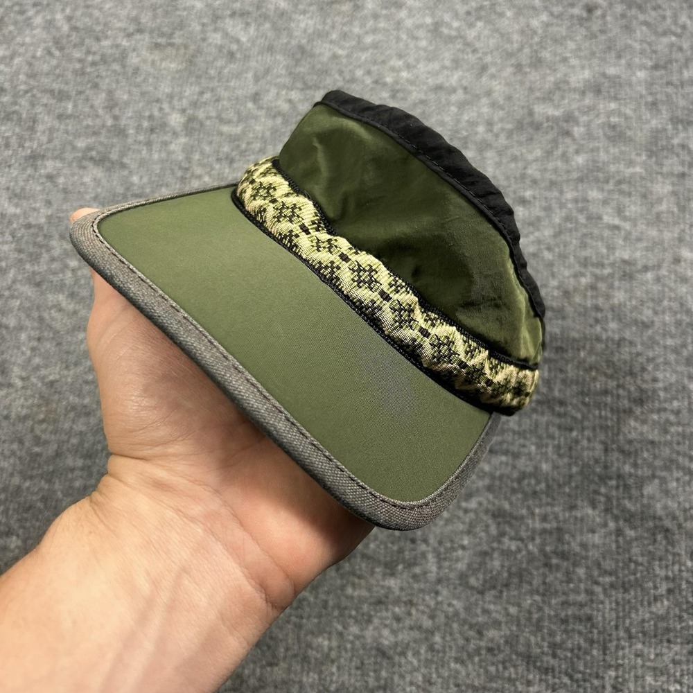 KAVU Hat Visor Strap Back Mens One Size Green Nylon Pattern Webbing USA Outdoor